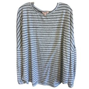 Juicy Couture Women's‎ Gray Black Striped Long Sleeve Shirt XXL